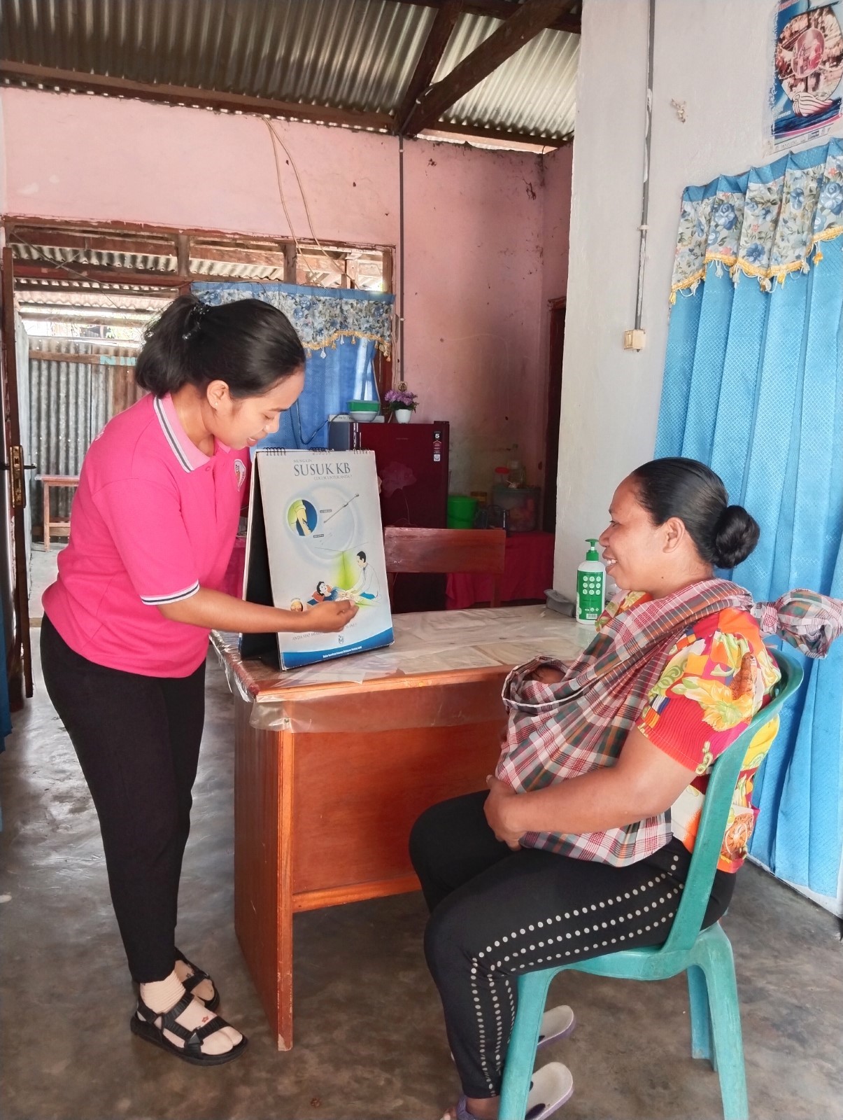 Lewoawang Village is approximately 5 kilometers from where Midwife Serlina is assigned.