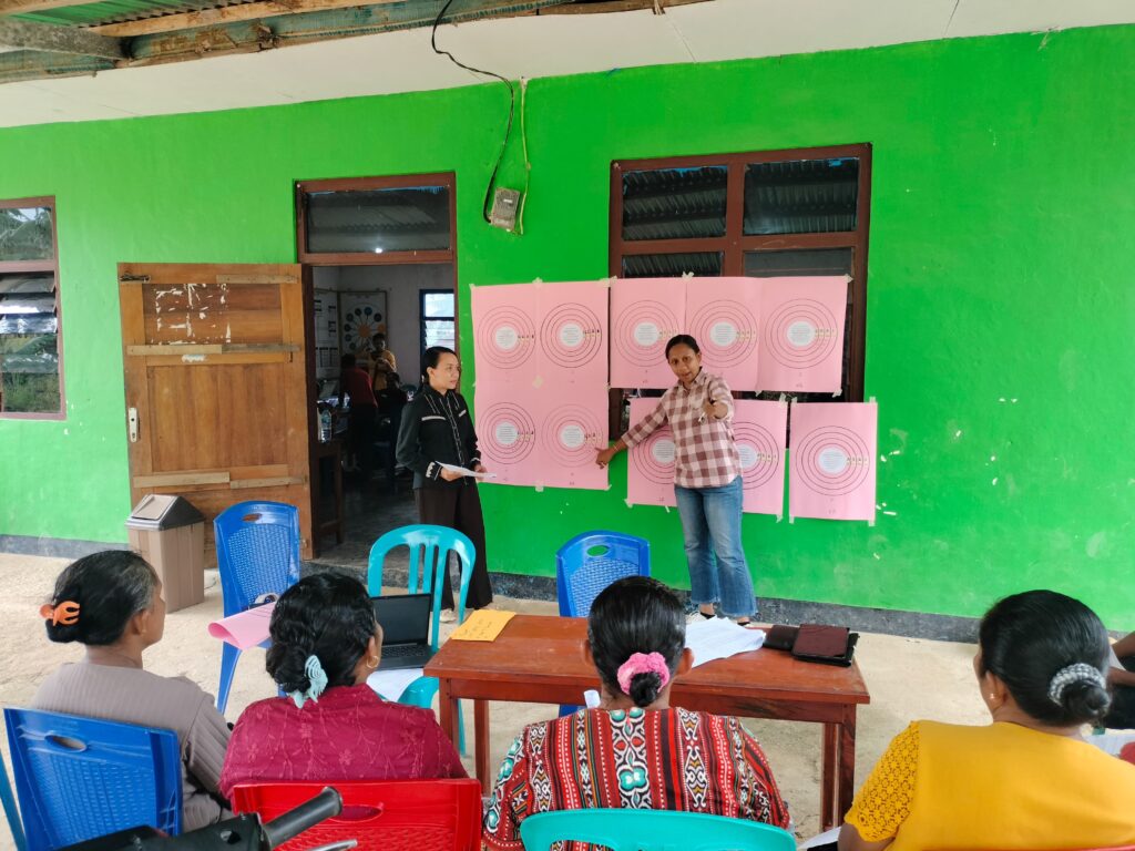 Woman speaking to a group of other women