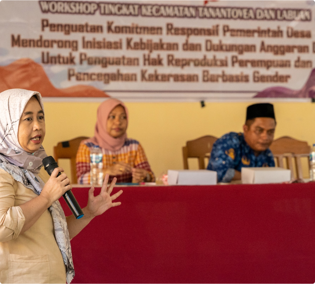 Woman speaking to group